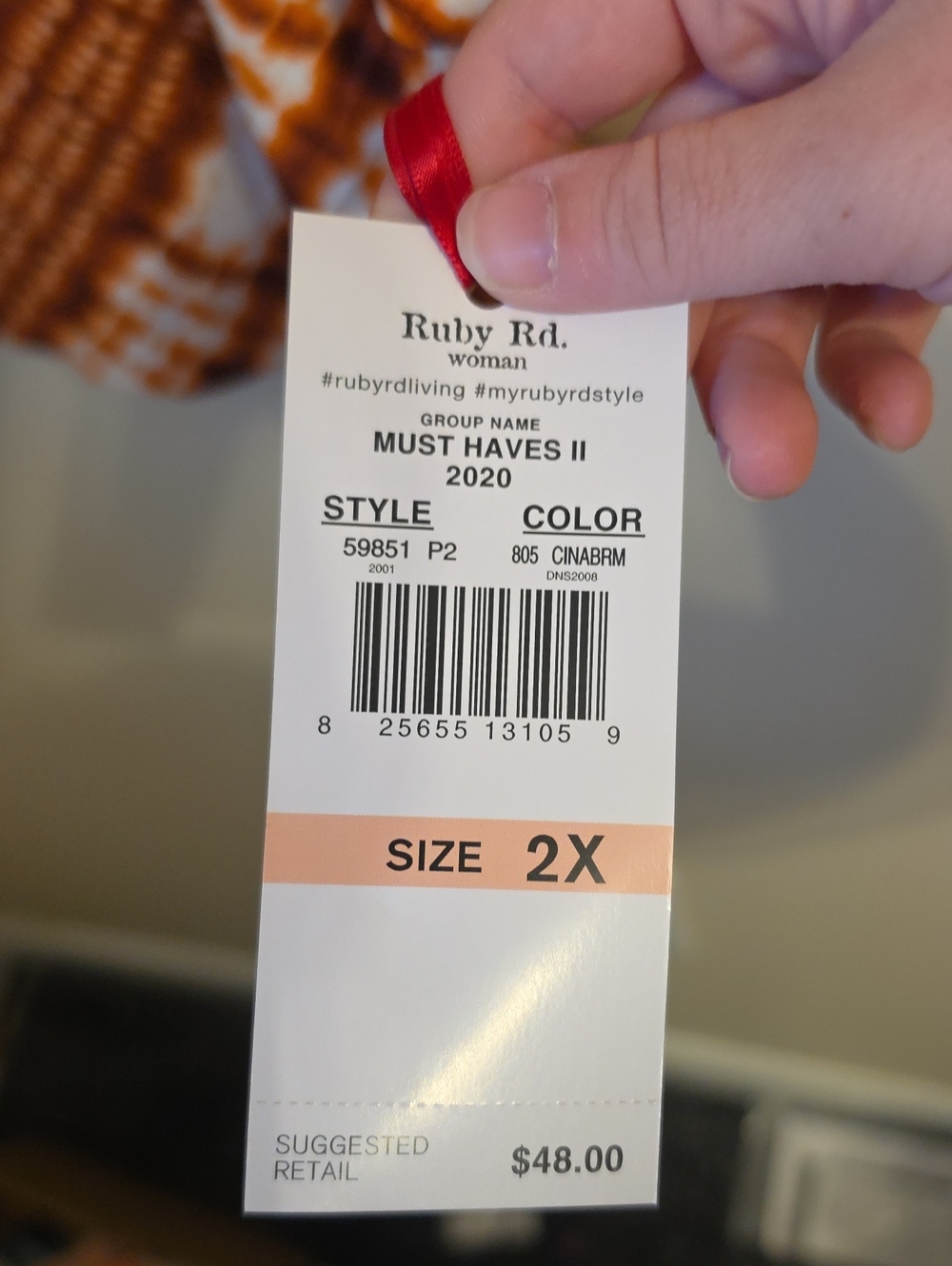Ruby Rd Orange Tie Dye Tunic Top. NWT - Picture 4 of 6